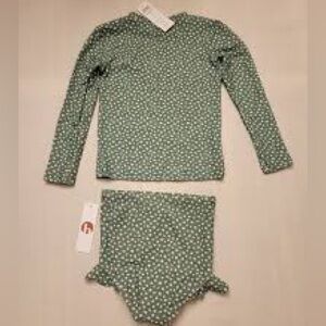 Honey Mark NWT 2-piece Swimsuit with rash guard Long-sleeved Girls 7/8